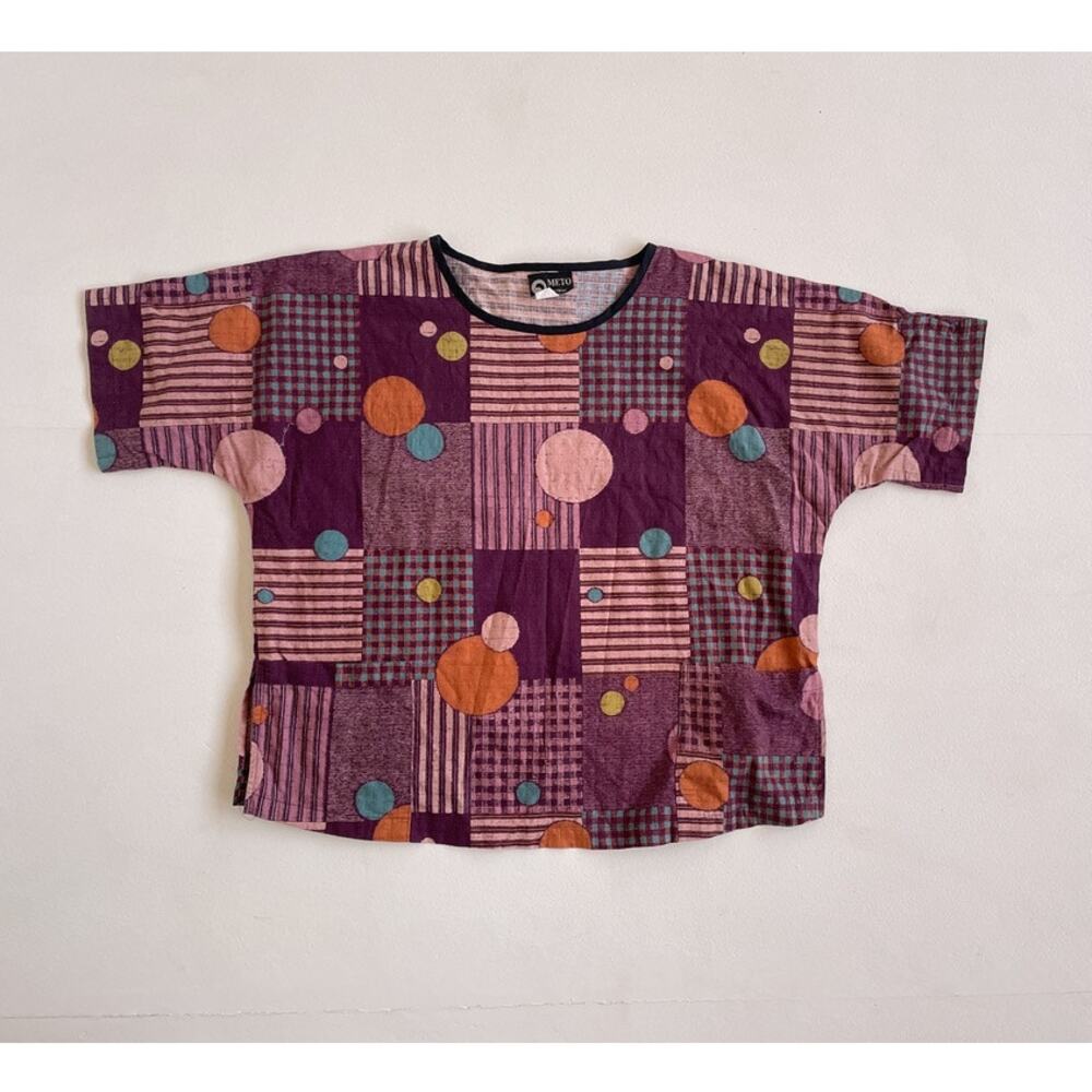 Vtg METO Hawaii Geometric Patterned Top · L · Art To Wear · Cropped · Unique